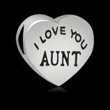 Alloy Heart "I love you Aunt" European Beads PBD151 VNISTAR Alloy European Beads