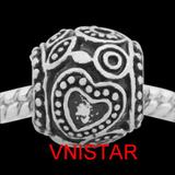 Vnistar antique silver plated round european beads PBD1532 PBD1532 VNISTAR Alloy Plain Beads