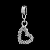 Vnistar crystal heart dangle charm PBD1591 PBD1591 VNISTAR Alloy Dangle Charms