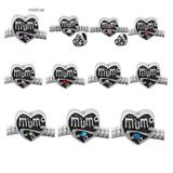 Alloy Heart "Mom" European Beads PBD162 VNISTAR Alloy Crystal Stone Beads