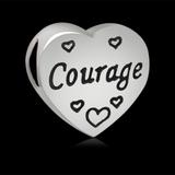 Alloy Heart "Courage" European Beads PBD164 VNISTAR Alloy Plain Beads