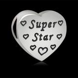 Alloy Heart "Super Star" European Beads PBD170 VNISTAR Alloy Plain Beads