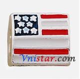 Alloy American flag Enamel European Beads PBD172 VNISTAR Alloy European Beads