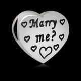 Alloy Heart "Marry Me?" European Beads PBD176 VNISTAR Alloy European Beads