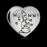 Alloy Heart "Mummy" European Beads PBD180 VNISTAR Alloy European Beads