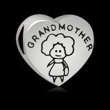 Alloy Heart "Grandmother" European Beads PBD181 VNISTAR Alloy Plain Beads