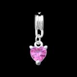 Vnistar crystal heart dangle charm PBD1914 PBD1914 VNISTAR Metal Charms