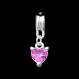 Vnistar crystal heart dangle charm PBD1914 PBD1914 VNISTAR Alloy Dangle Charms