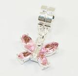 Vnistar crystal butterfly dangle charm PBD1988 PBD1988 VNISTAR Alloy European Beads