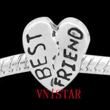 heart-shaped bead with BEST FRIEND PBD2046 PBD2046 VNISTAR Metal Charms