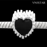 Vnistar black heart european beads PBD2448 PBD2448 VNISTAR Alloy European Beads