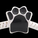 Vnistar black dog paw beads PBD2455 PBD2455 VNISTAR Metal Charms