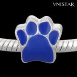 Vnistar metal dog paw european beads PBD2457 PBD2457 VNISTAR Alloy Enamel Beads