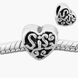 Vnistar Alloy Sister Heart European Beads PBD3355 PBD3355 VNISTAR Alloy European Beads