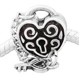 Vnistar Alloy Heart Lock with Key European Beads PBD3376 PBD3376 VNISTAR Alloy Plain Beads