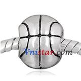 Vnistar Antique silver plated basketball beads PBD3381 PBD3381 VNISTAR Alloy Plain Beads