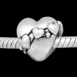 Alloy Heart Shaped Stone European Beads PBD3481 VNISTAR Alloy European Beads