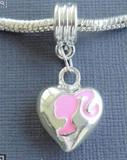 vnistar pink enamel heart dangle beads for girl PBD433-1 PBD433-1 VNISTAR Alloy European Beads