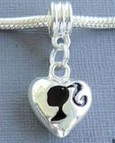 vnistar black enamel heart dangle beads for girl PBD433-2 PBD433-2 VNISTAR Alloy European Beads