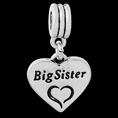 Vnistar antique european style “big sister”heart dangle beads PBD480 PBD480 VNISTAR Alloy European Beads