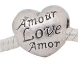 vnistar amour love amor heart european beads PBD675 PBD675 VNISTAR Alloy European Beads