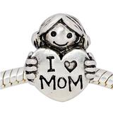 Vnistar metal alloy european I love MOM heart beads PBD845 PBD845 VNISTAR Metal Charms