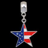 Vnistar united states flag star dangle charm PBD980 PBD980 VNISTAR Metal Charms