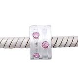 Vnistar metal alloy pink crystal stopper PC137 PC137 VNISTAR Alloy European Beads
