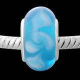 Vnistar blue european glass beads PGB034 PGB034 VNISTAR Alloy European Beads