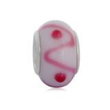Vnistar white and pink glass beads PGB066 PGB066 VNISTAR Copper Core Glass Beads