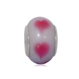 Vnistar pink heart glass beads PGB325 PGB325 VNISTAR Copper Core Glass Beads