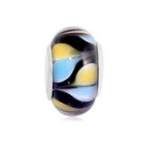 Vnistar Copper core blue and yellow glass beads PGB393 PGB393 VNISTAR Alloy European Beads