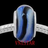 Vnistar blue european glass beads PGB409 PGB409 VNISTAR Alloy European Beads