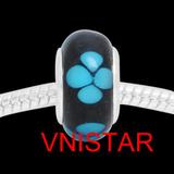 Vnistar black european glass beads PGB433 PGB433 VNISTAR Alloy European Beads