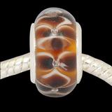 Vnistar brown european glass beads PGB499-5 PGB499-5 VNISTAR Alloy European Beads