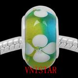 Vnistar green european glass beads PGB502 PGB502 VNISTAR Copper Core Glass Beads