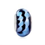 Vnistar Copper core black and blue glass beads PGB523 PGB523 VNISTAR Alloy European Beads