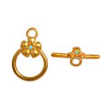 Gold Plated Flower OT Toggle PJ037-2 VNISTAR Stainless Steel Accessories
