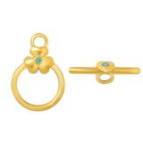 Gold Plated Flower OT Toggle PJ038-2 VNISTAR Stainless Steel Accessories