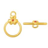 Gold Plated Flower OT Toggle PJ038-3 VNISTAR Stainless Steel Accessories