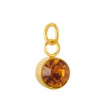 Stainless Steel Gold Plated Birthstone Charm PJ198G-7 VNISTAR Metal Charms