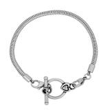 3.2mm OT Clasp Snake Bracelet,Steel PSB001B VNISTAR Stainless Steel Basic Bracelets