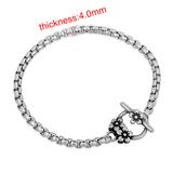 4.0mm OT Clasp Steel Bracelet PSB024B VNISTAR Stainless Steel Basic Bracelets