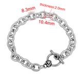 8*10mm OT Clasp Steel Bracelet PSB025B VNISTAR Bracelets