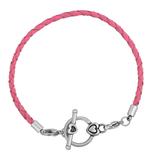 3.0mm Rose Pink Leather Steel Bracelet PSB045B VNISTAR Stainless Steel Basic Bracelets