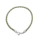 3.0mm Light Green Leather Steel Bracelet PSB046 VNISTAR Stainless Steel Bracelets