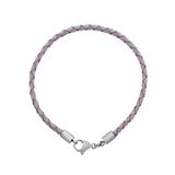 3.0mm Light Purple Leather Steel Bracelet PSB048 VNISTAR Stainless Steel Bracelets