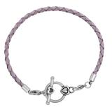 3.0mm Light Purple Leather Steel Bracelet PSB048B VNISTAR Bracelets