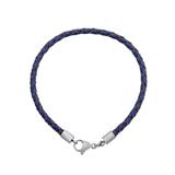 3.0mm Dark Blue Leather Steel Bracelet PSB049 VNISTAR Stainless Steel Bracelets