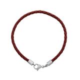 3.0mm Wine Red Leather Steel Bracelet PSB050 VNISTAR Stainless Steel Bracelets
